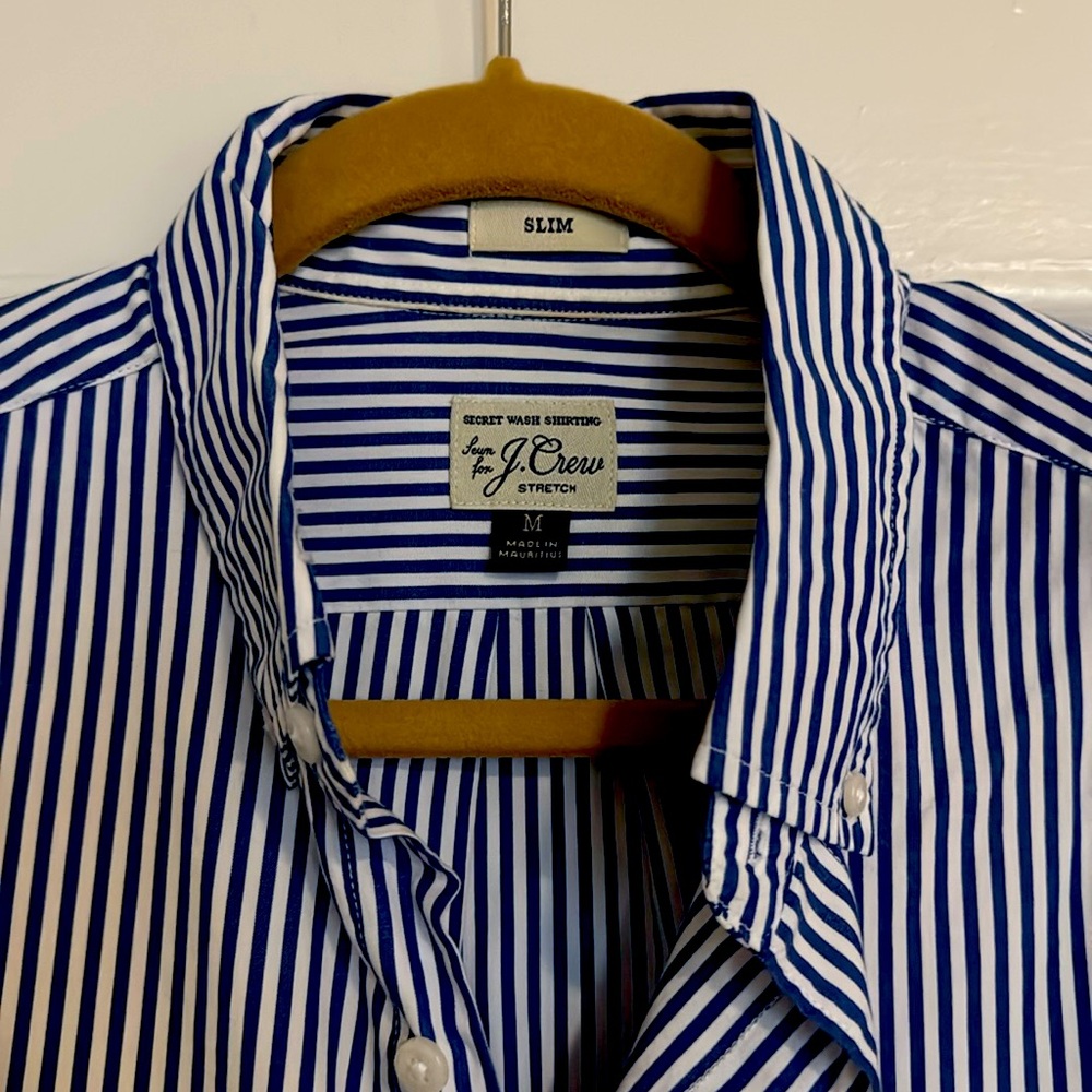 J. Crew Navy Pinstripe Button Down Shirt
